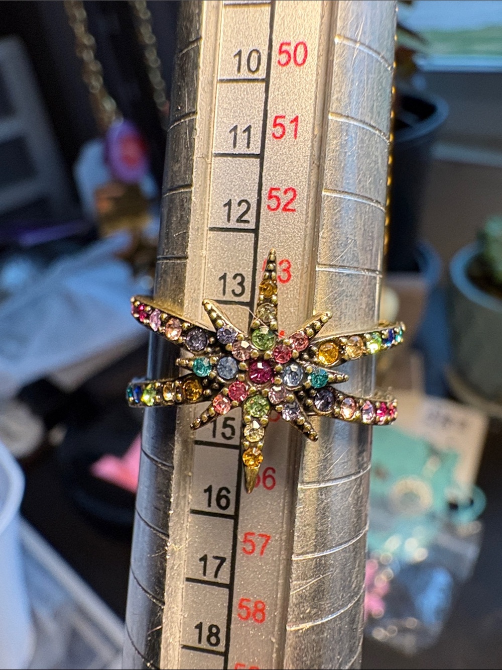 Kirks Folly Multicolor Crystal Starburst Ring